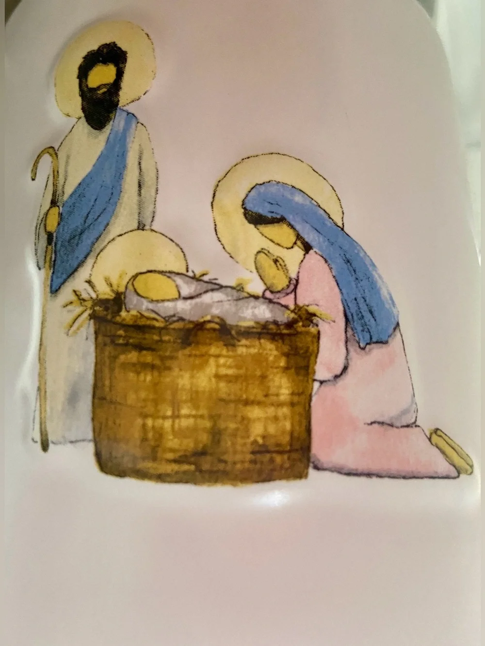 Rae Dunn Joy to the World White Ceramic Mug with Nativity Scene on other side